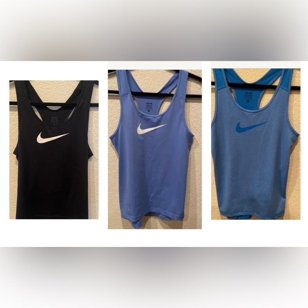 All three NIKE Workout Tanks, Size M.